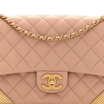 Chanel Calfskin Quilted Rock The Corner Flap Beige 8 of 10