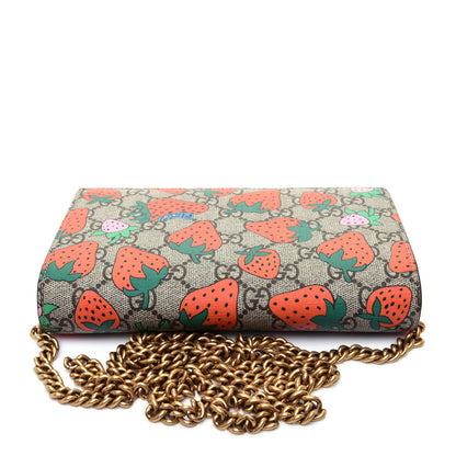 Gucci GG Supreme Monogram Strawberry Chain Wallet 10 of 11