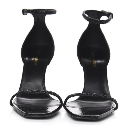 Saint Laurent Glitter Opyum Sandals 40 Black 2 of 7