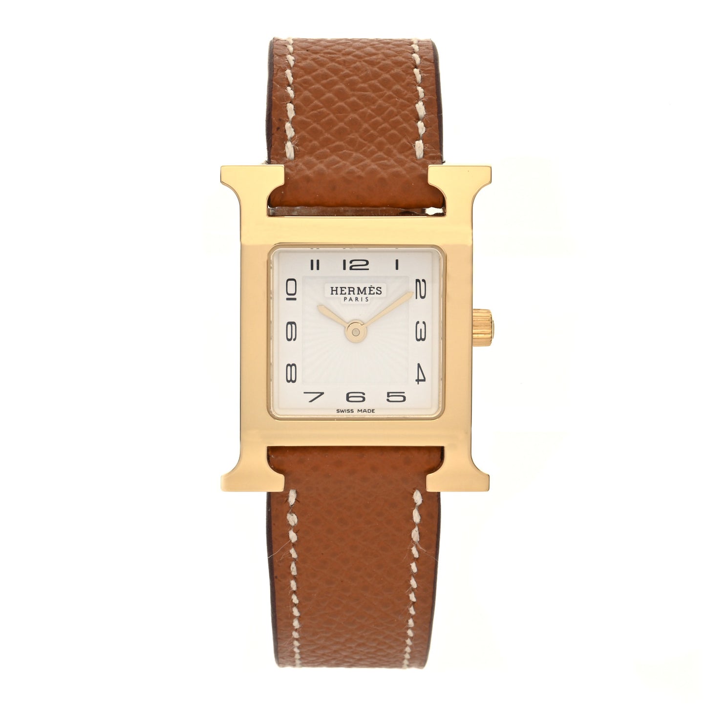 Stainless Steel Epsom 21mm Heure H Hour Quartz Watch Gold