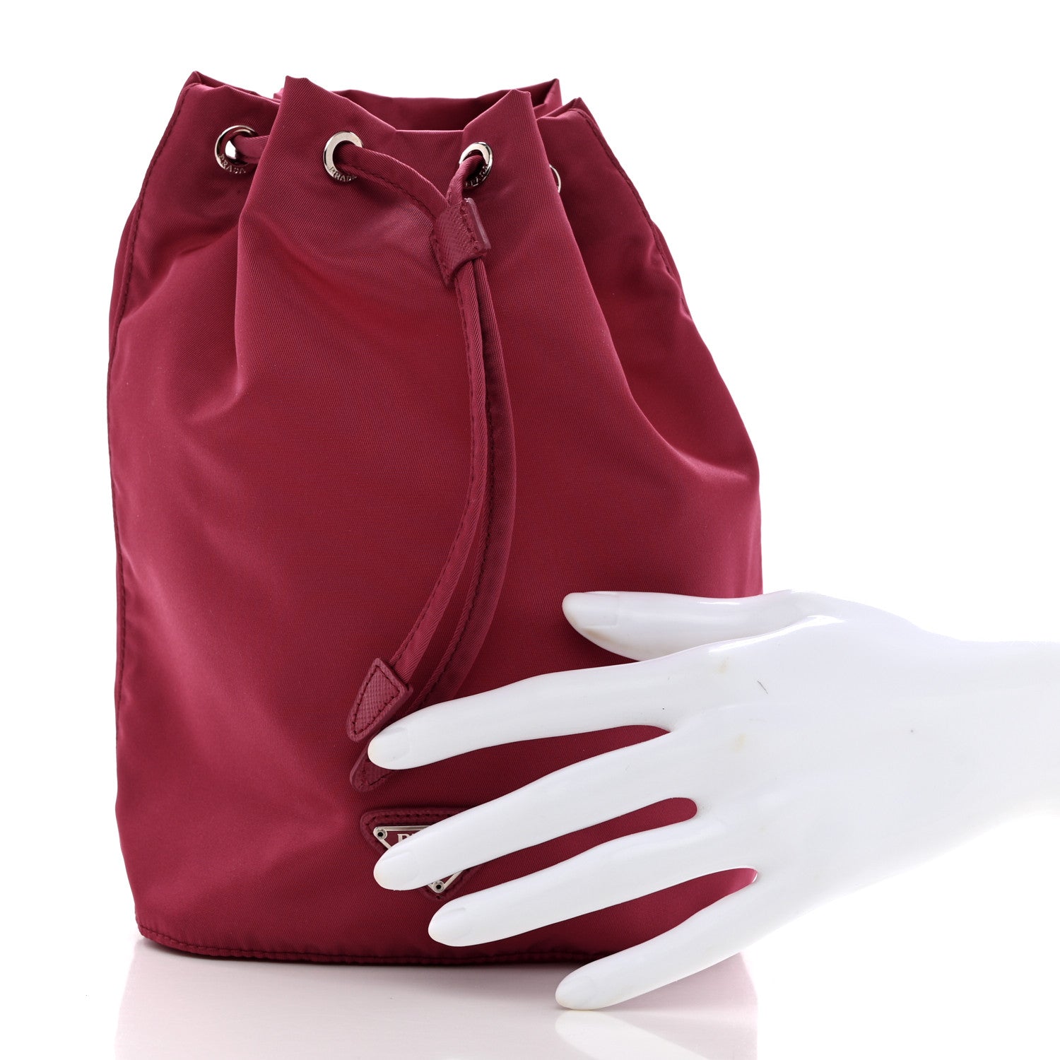 Prada Saffiano Tessuto Nylon Vela Bucket Wristlet 2 of 10