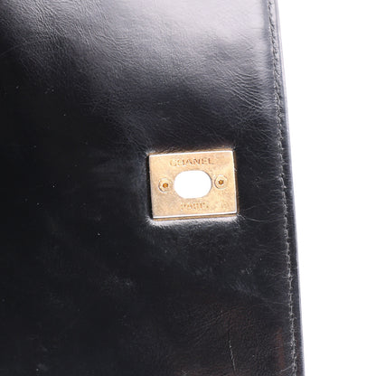 Chanel Aged Calfskin Chevron Quilted Small Coco Handle Flap Black 8 of 11