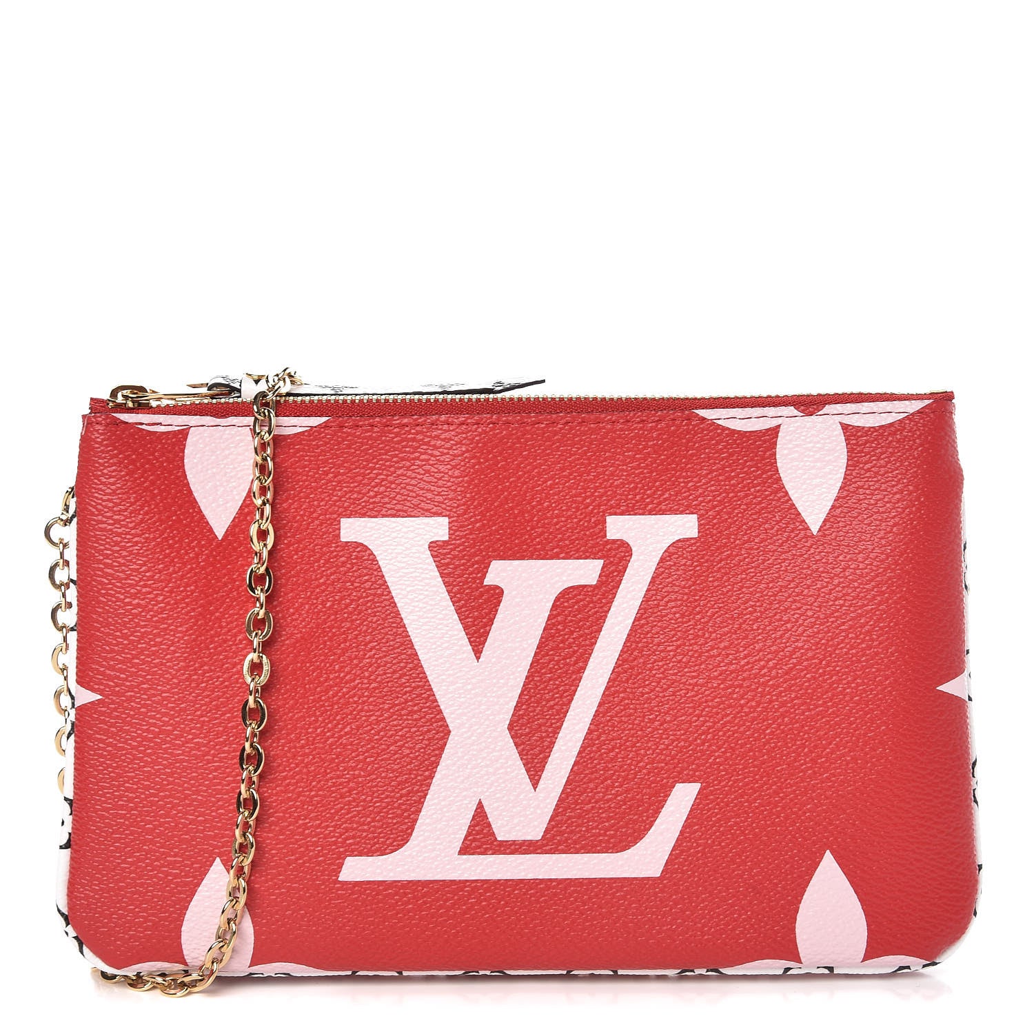 Louis Vuitton Monogram Giant Double Zip Pochette Rouge 1 of 8
