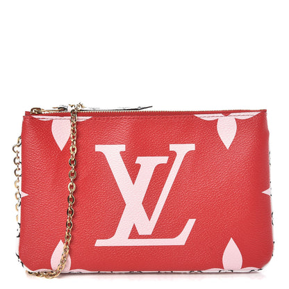 Louis Vuitton Monogram Giant Double Zip Pochette Rouge 1 of 8