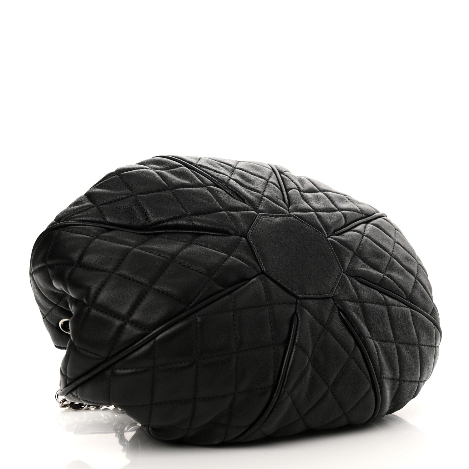 Chanel Calfskin Quilted Drawstring Sac Cordon Bag Black 4 of 9