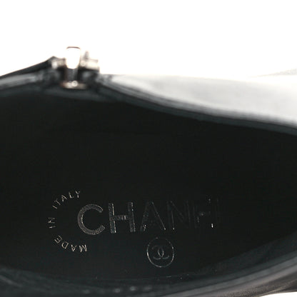 Chanel Lambskin Grosgrain Pearl Ankle Boots 40 Black 8 of 10