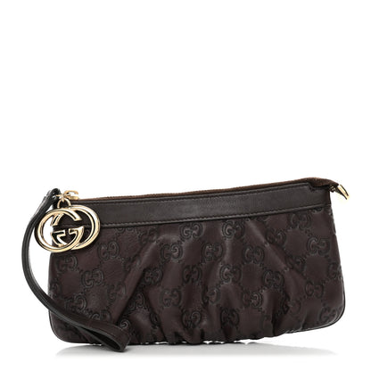 Gucci Guccissima Signature New Britt Wristlet Chocolate 1 of 10