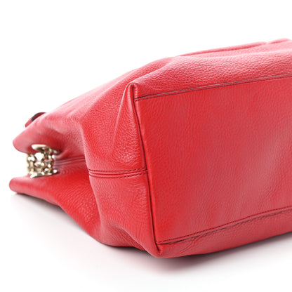 Gucci Pebbled Calfskin Medium Soho Chain Shoulder Bag Tabasco Red 8 of 9