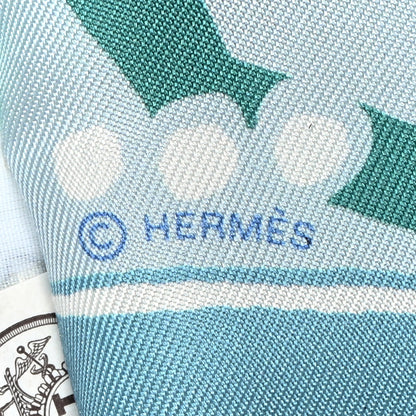 Hermes Silk Jeu De Soie Uniforme Twilly Aqua 4 of 5