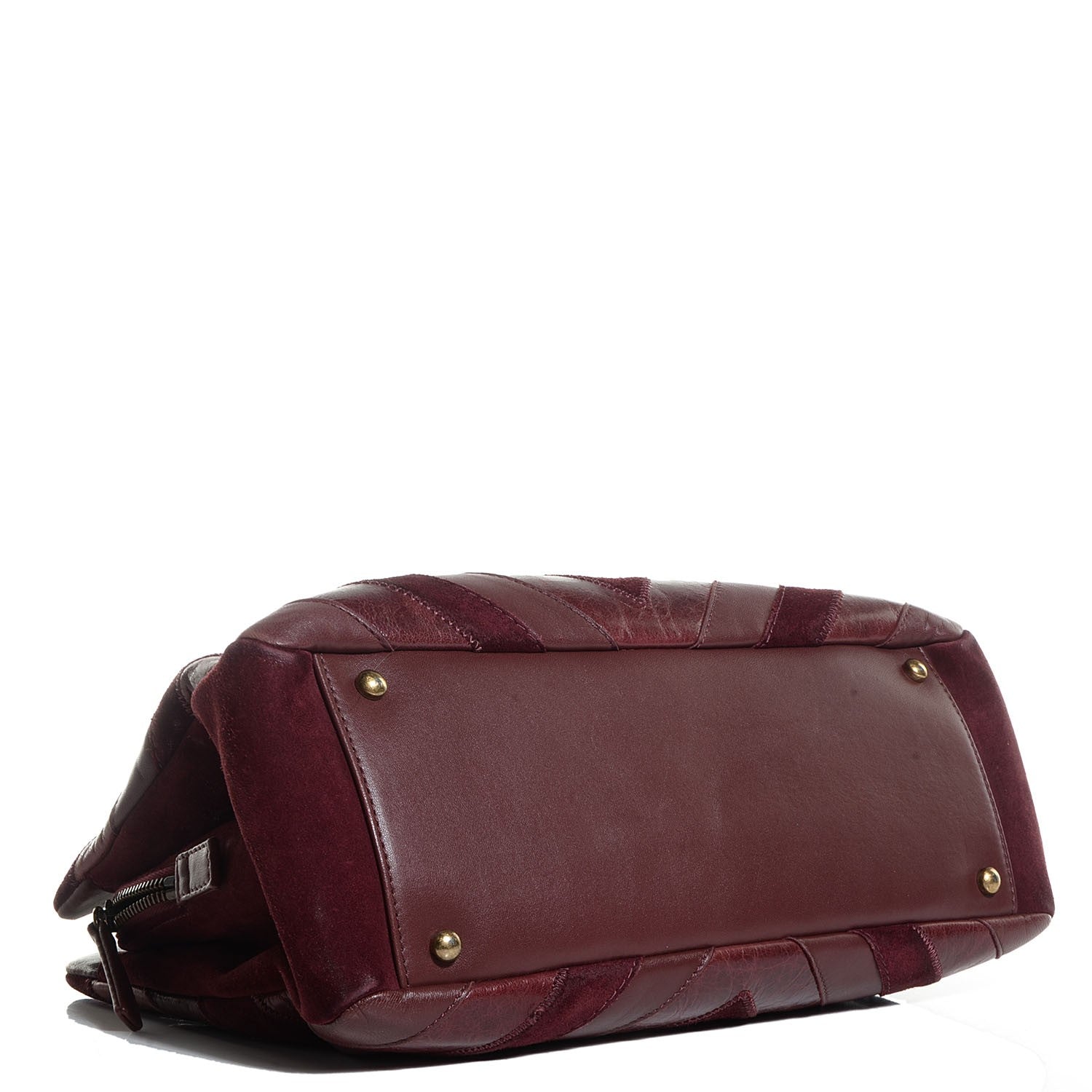 Chanel Suede Lambskin Glazed Calfskin Lady Vintage Tote Burgundy 4 of 7