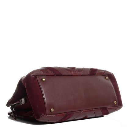 Chanel Suede Lambskin Glazed Calfskin Lady Vintage Tote Burgundy 4 of 7