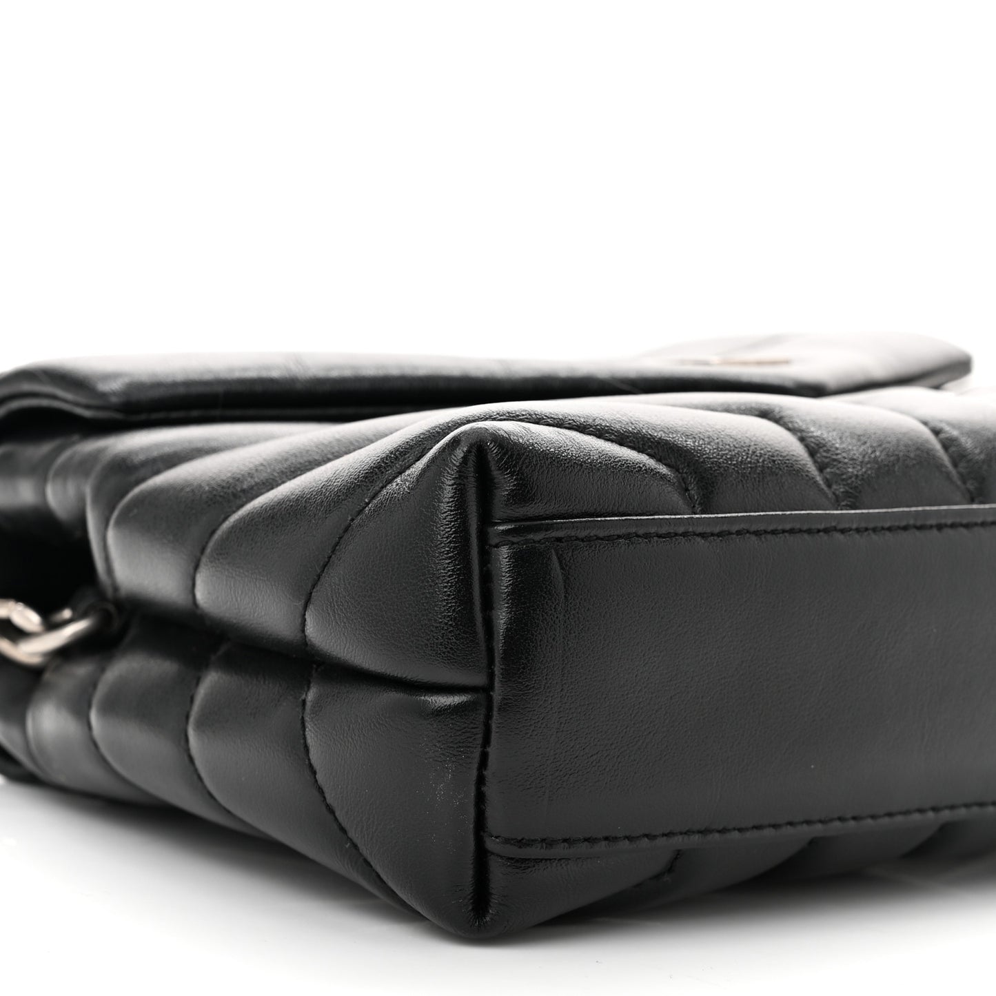 Calfskin Y Quilted Monogram Toy Loulou Crossbody Bag Black