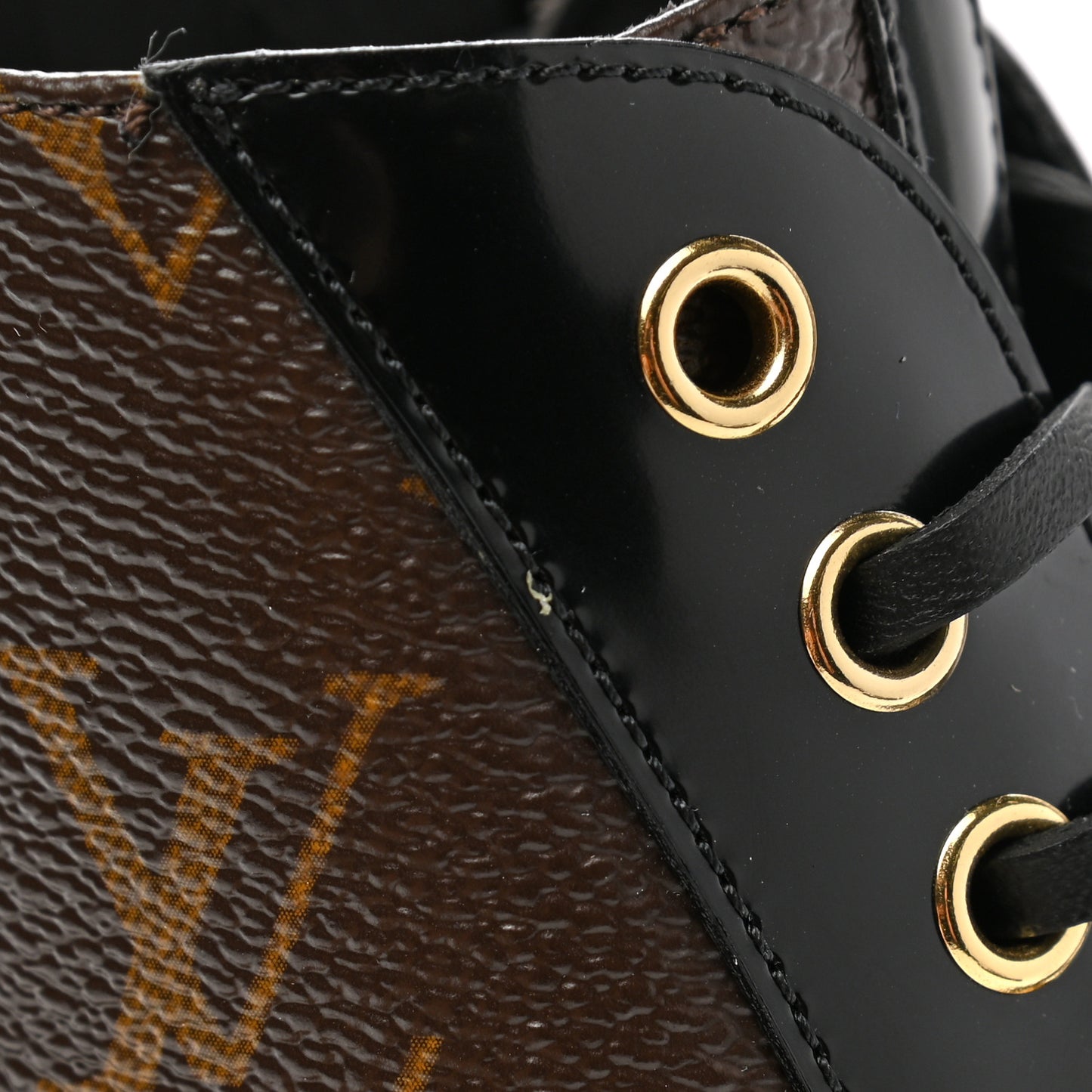 Patent Calfskin Monogram Star Trail Ankle Boots 35.5 Black