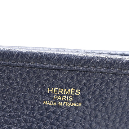 Hermes Taurillon Clemence Quadrille Evelyne III PM Bleu Nuit Bleu Saphir Anemone Capucine 6 of 11