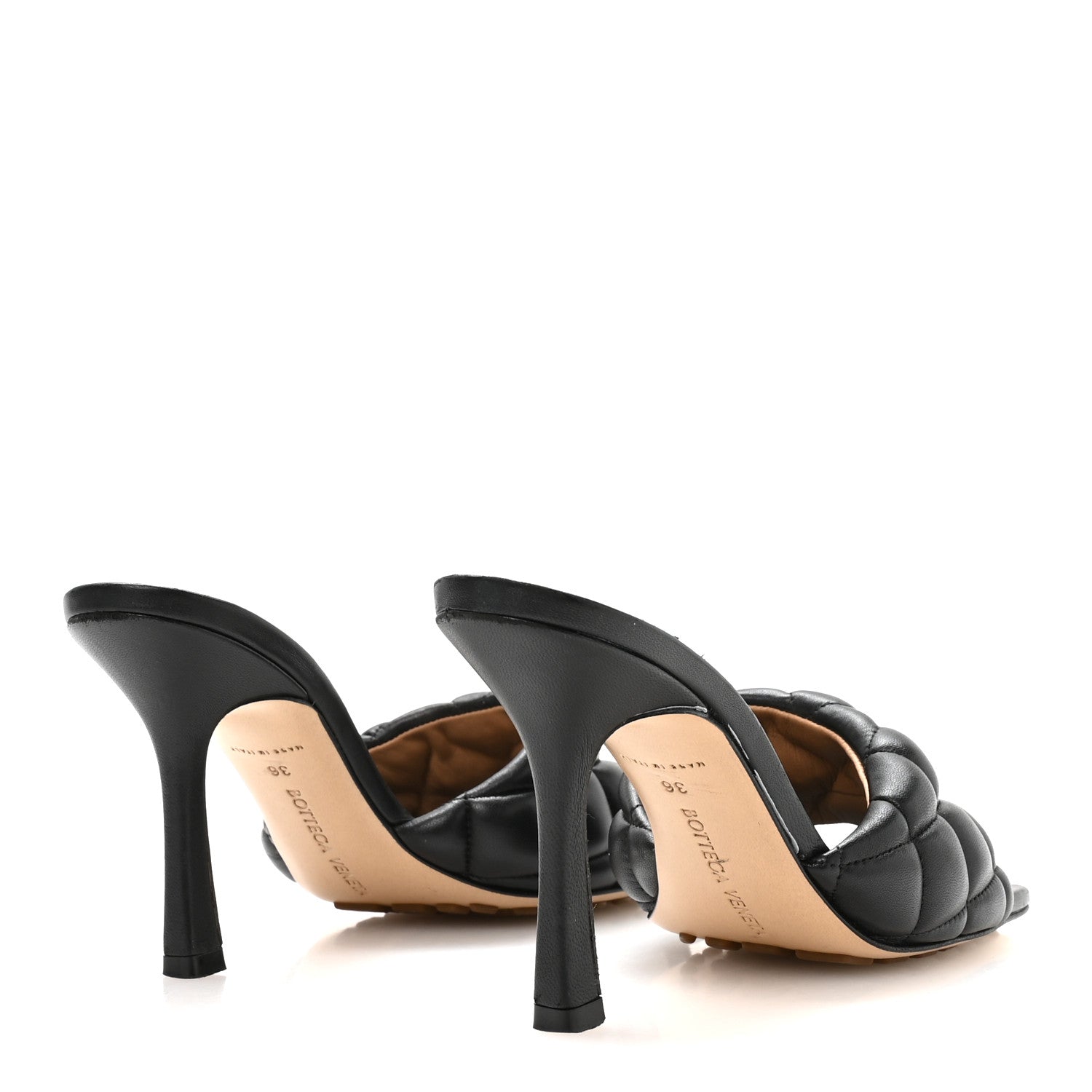 Bottega Veneta Nappa Matelasse Padded Mule Sandals 36 Black 5 of 7