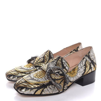 Gucci Brocade Floral Jacquard Dionysus Loafers 36 Black 3 of 8