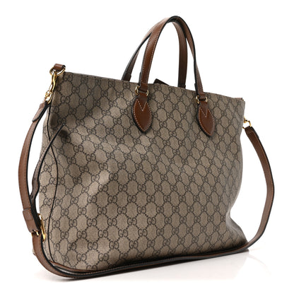 Gucci Soft GG Supreme Monogram Medium Crossbody Tote Beige Cuir 4 of 19