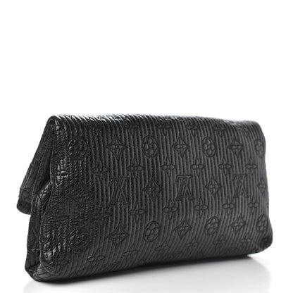Louis Vuitton Calfskin Quilted Monogram Altair Clutch Black 3 of 8