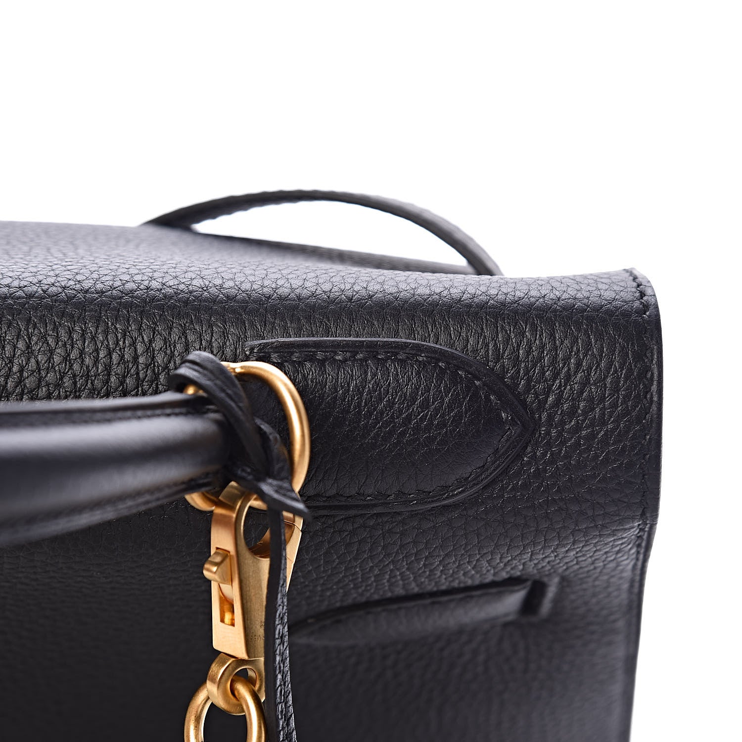 Hermes Togo Kelly Horseshoe Sellier 32 Black Vert Fonce 21 of 41