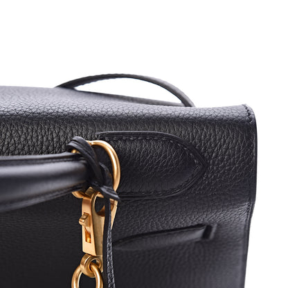 Hermes Togo Kelly Horseshoe Sellier 32 Black Vert Fonce 21 of 41
