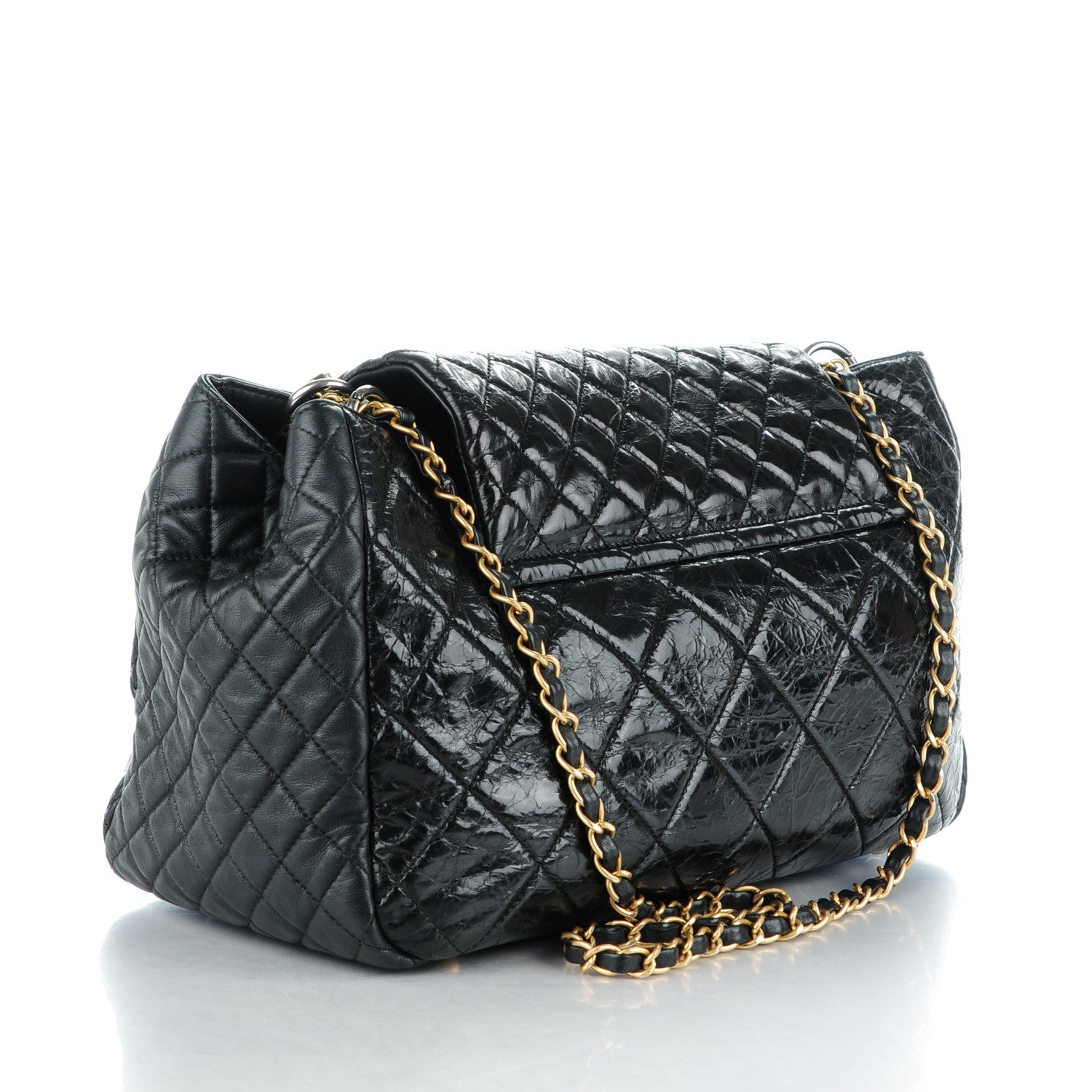 Chanel Glazed Calfskin Quilted Large Mademoiselle East West Flap Black 3 of 8
