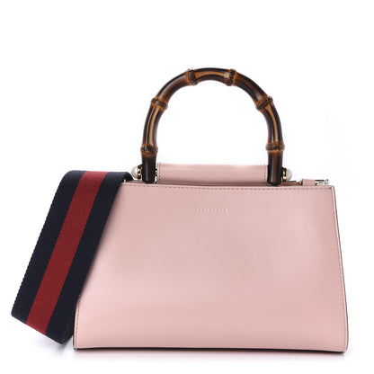 Gucci Nappa Bamboo Web Mini Nymphaea Top Handle Bag Perfect Pink Mystic White 1 of 11