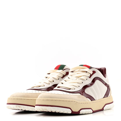 Gucci Calfskin Suede Womens Re-Web Sneakers  38 White Red 4 of 12