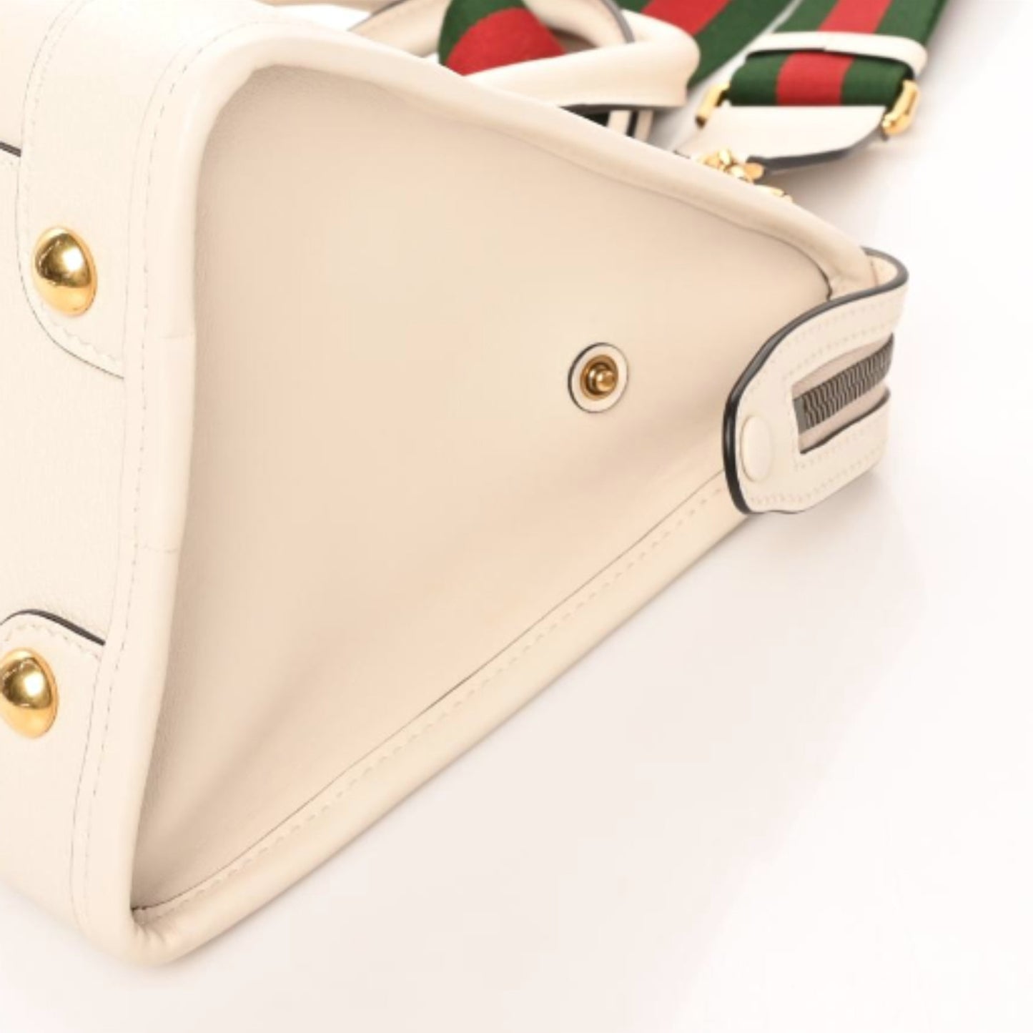 Koi Calfskin Medium Bauletto Duffle Top Handle Bag White