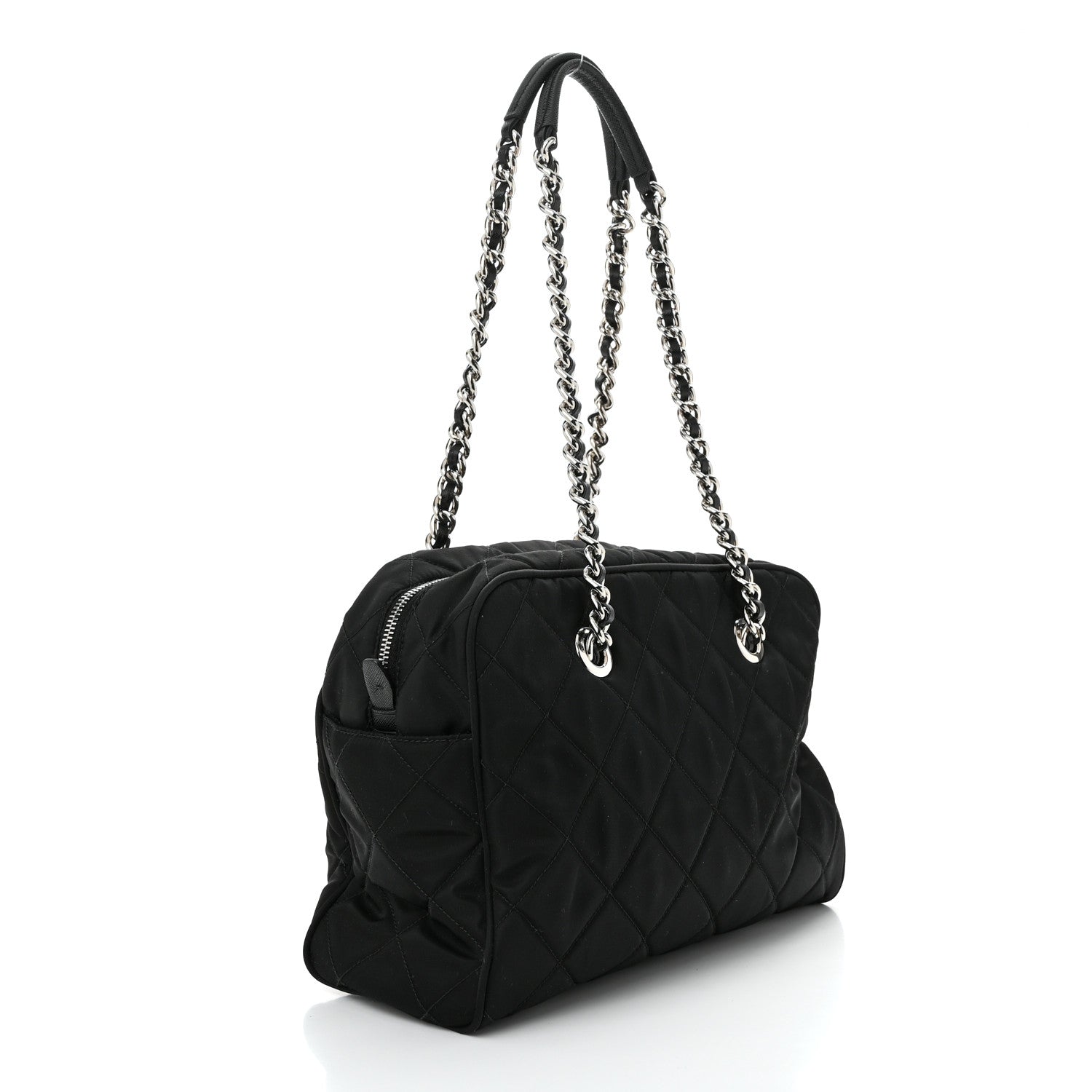 Prada Nylon Tessuto Impuntu Quilted Shoulder Bag Black 3 of 11