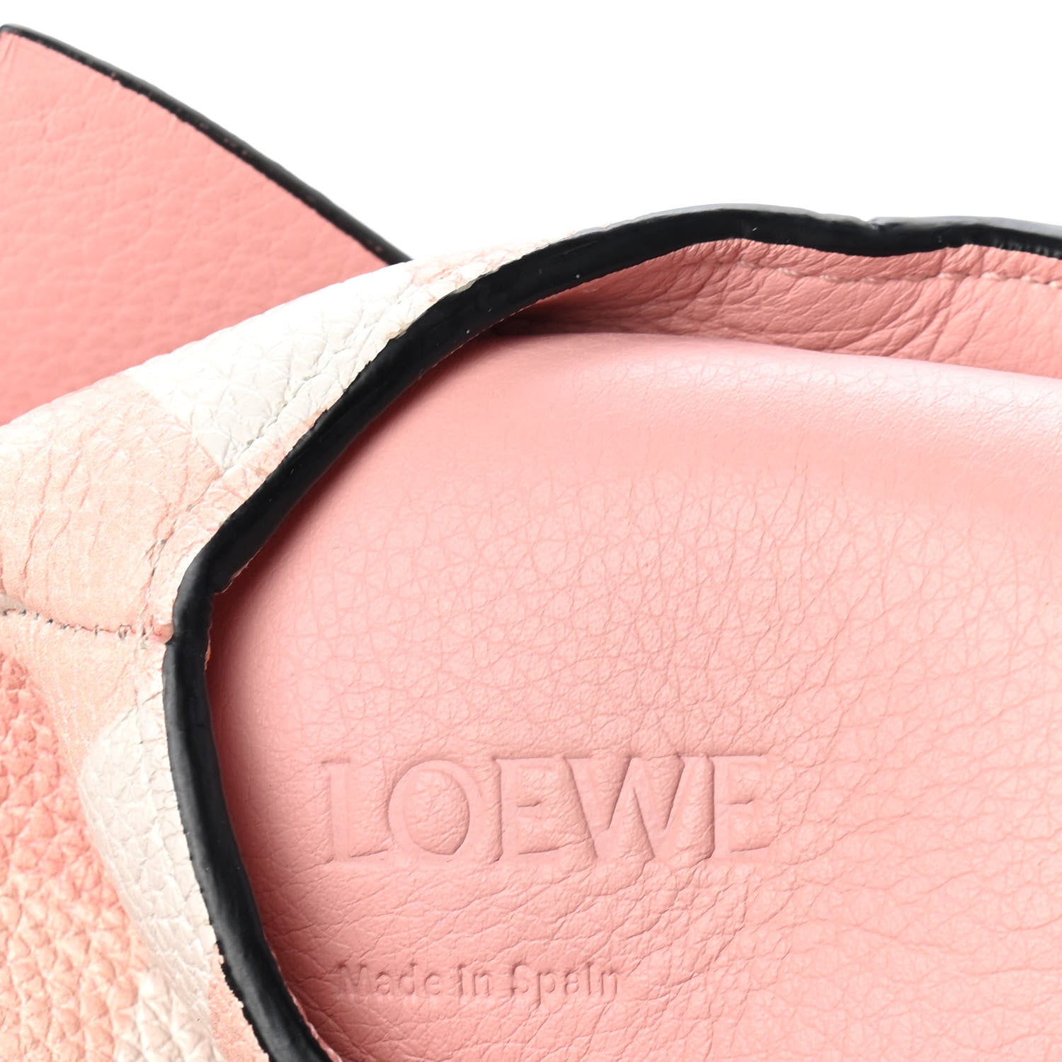 Loewe Calfskin Shearling Gingham Mini Bunny Crossbody Bag Pink 7 of 7