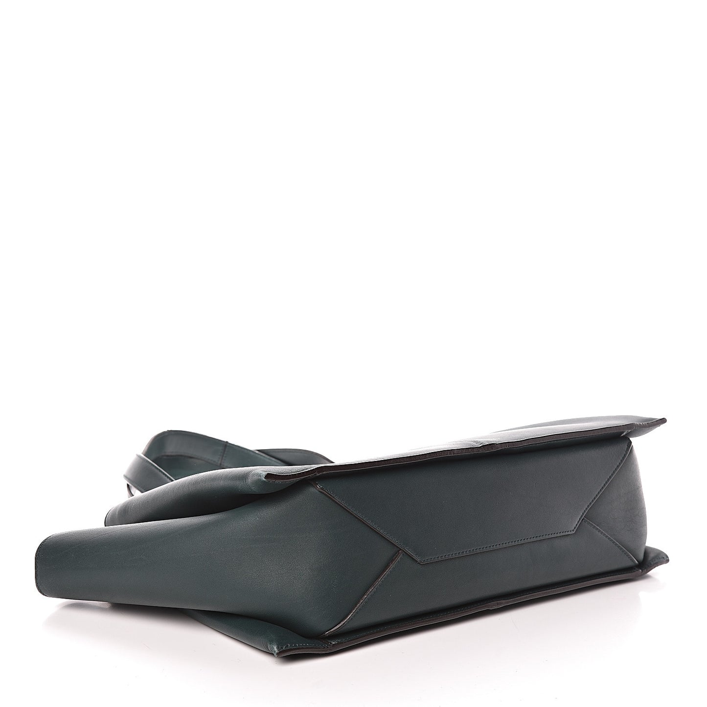 Smooth Calfskin Medium Tri-Fold Bag Bottle Green