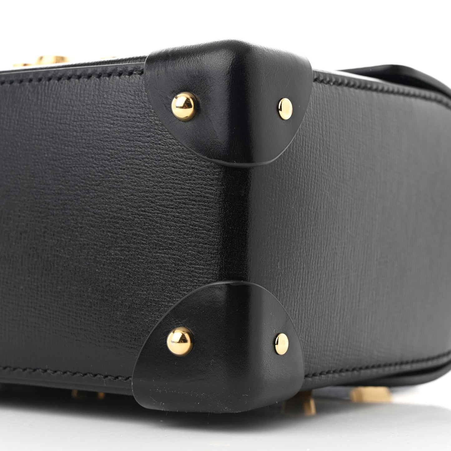 Calfskin Small Padlock Bamboo Shoulder Bag Black