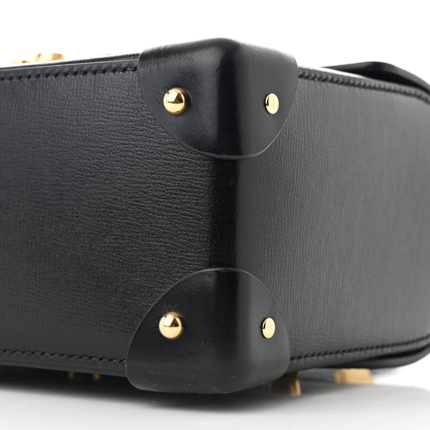 Gucci Calfskin Small Padlock Bamboo Shoulder Bag Black 10 of 12