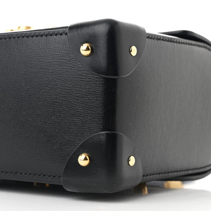 Gucci Calfskin Small Padlock Bamboo Shoulder Bag Black 10 of 12