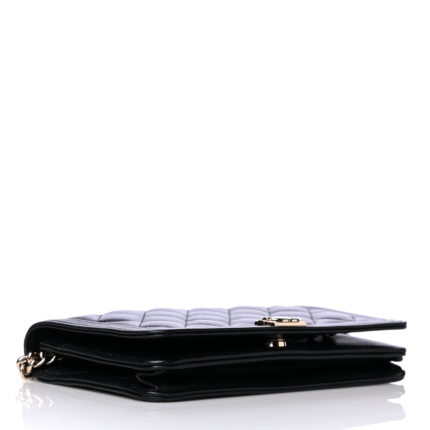 Chanel Lambskin Quilted Boy Wallet On Chain WOC Black 3 of 9
