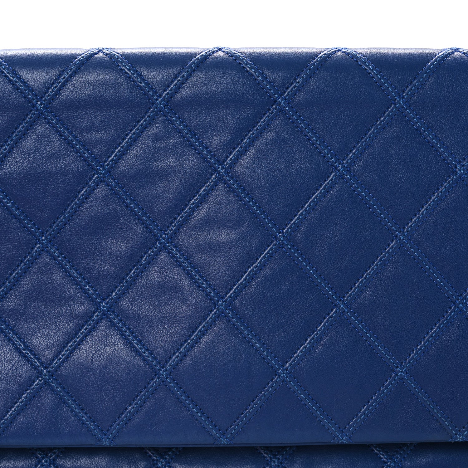 Chanel Calfskin Stitched Thin City Clutch Blue 11 of 16