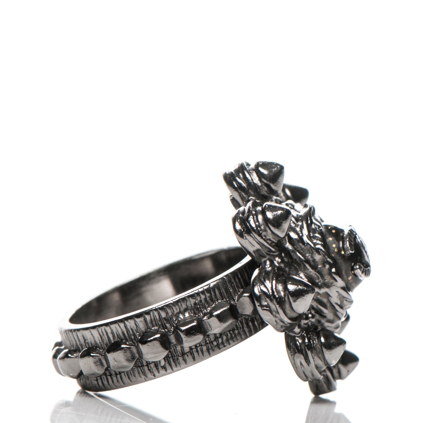 Ruthenium Studded CC Ring 7