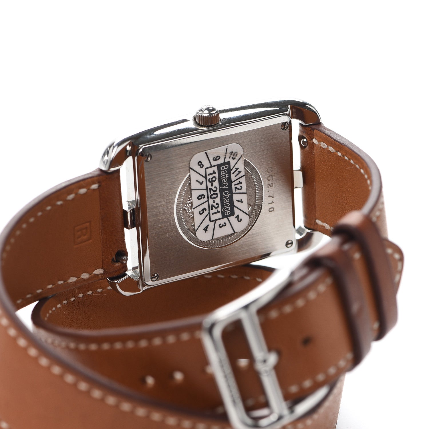 Hermes Stainless Steel Barenia 29mm Cape Cod Double Tour Quartz Watch Fauve 3 of 4