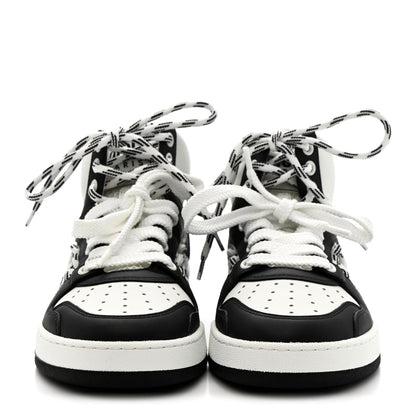 Christian Dior Calfskin Mesh Cutout High Top Sneakers 37 Black White 3 of 9