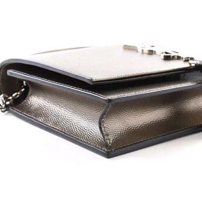 Saint Laurent Grain De Poudre Classic Monogram Kate Tassel Chain Wallet Piombo 5 of 10