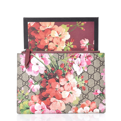 Gucci GG Supreme Monogram Blooms Small Zip Pouch Beige Multicolor Dry Rose 7 of 7