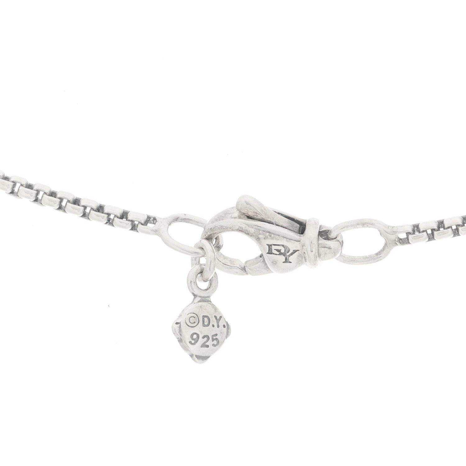 David Yurman Sterling Silver Diamond White Topaz 7mm Petite Albion Pendant Necklace 6 of 6