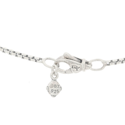 David Yurman Sterling Silver Diamond White Topaz 7mm Petite Albion Pendant Necklace 6 of 6