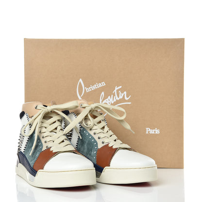 Christian Louboutin Calfskin Patent Veau Velours Spikes Mens Loubikick Flat Sneakers 41 Multicolor 7 of 10