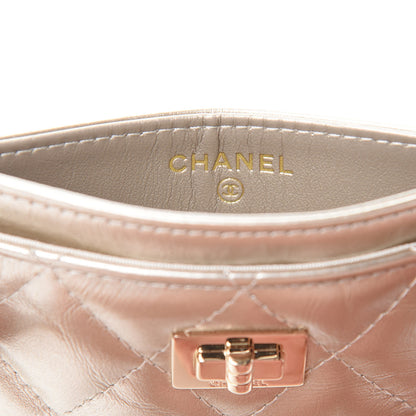 Chanel Metallic Aged Calfskin Quilted Reissue Card Holder Gold 6 of 8