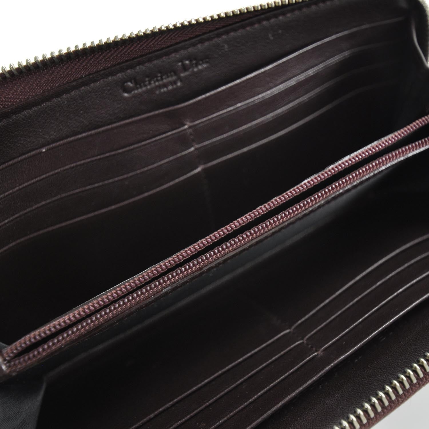 Christian Dior Patent Ultimate Zip Around Wallet Bordeaux 5 of 7