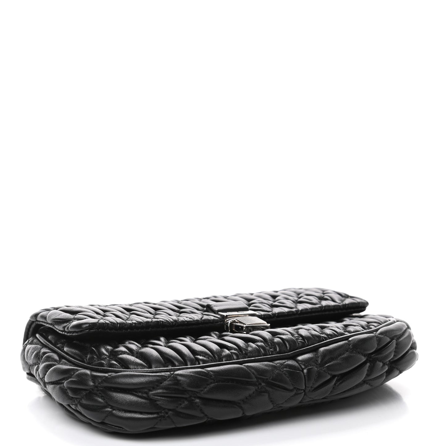 Nappa Matelasse Crystal Chain Crossbody Black
