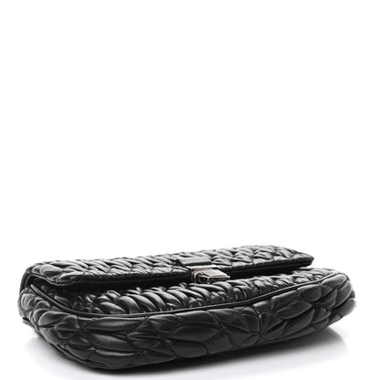 Miu Miu Nappa Matelasse Crystal Chain Crossbody Black 3 of 4