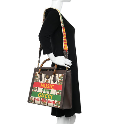 Gucci Canvas Calfskin Medium Gucci 100 Music Is Mine Diana Tote Bag New Acero 2 of 10