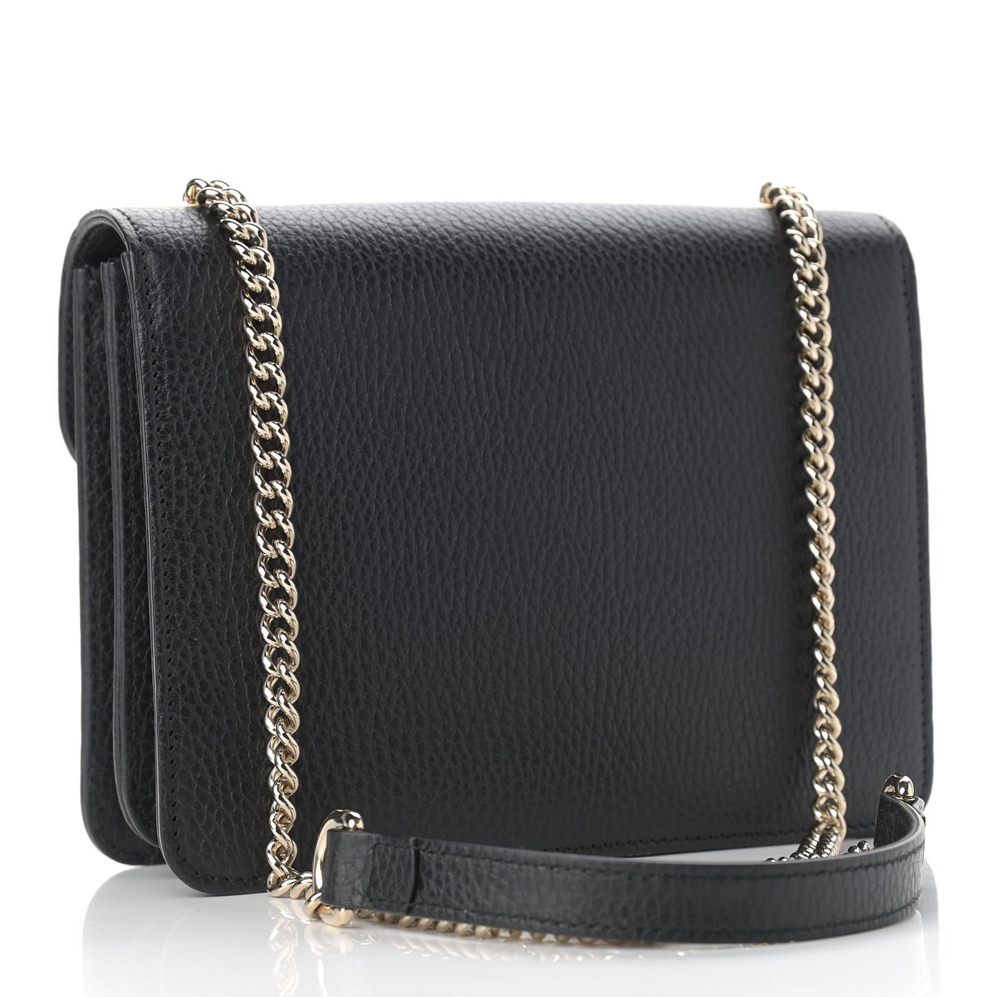 Dollar Calfskin Small Interlocking G Shoulder Bag Black